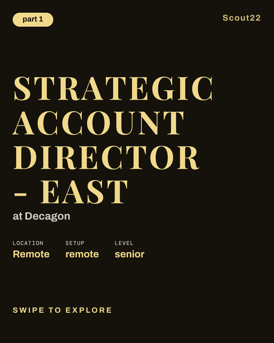 Strategic Account Director - East at Decagon