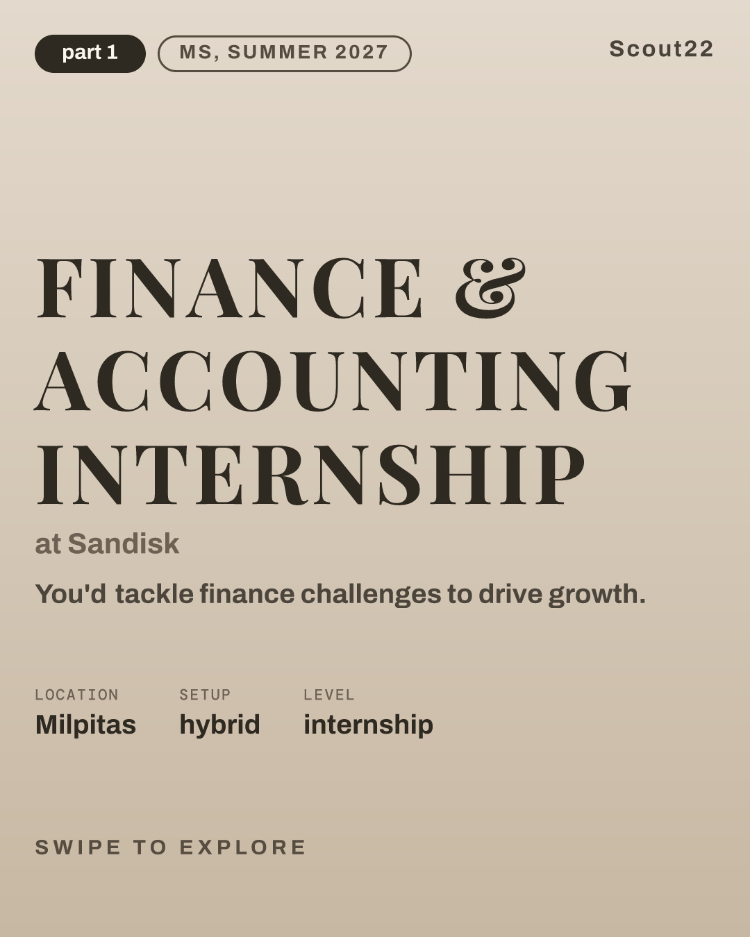 Finance & Accounting Internship (MS, Summer 2027) at Sandisk