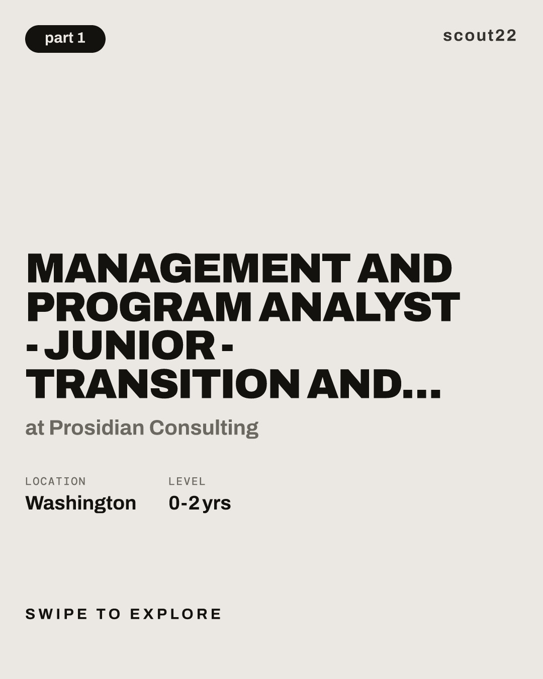 Management and Program Analyst - Junior - Transition and Economic Development (HR | Exempt) [016P016Y1] at Prosidian Consulting