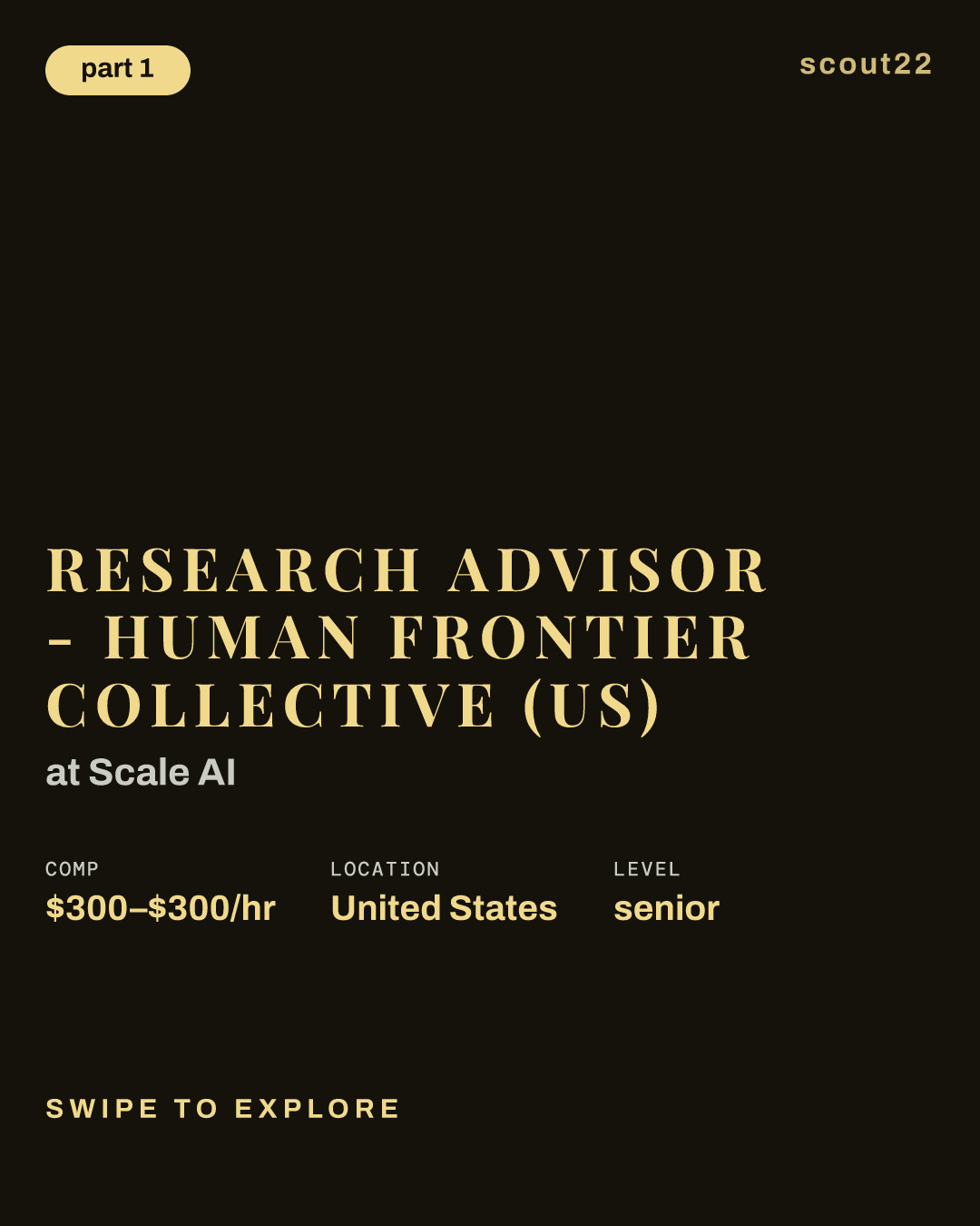 Research Advisor - Human Frontier Collective (US) at Scale AI