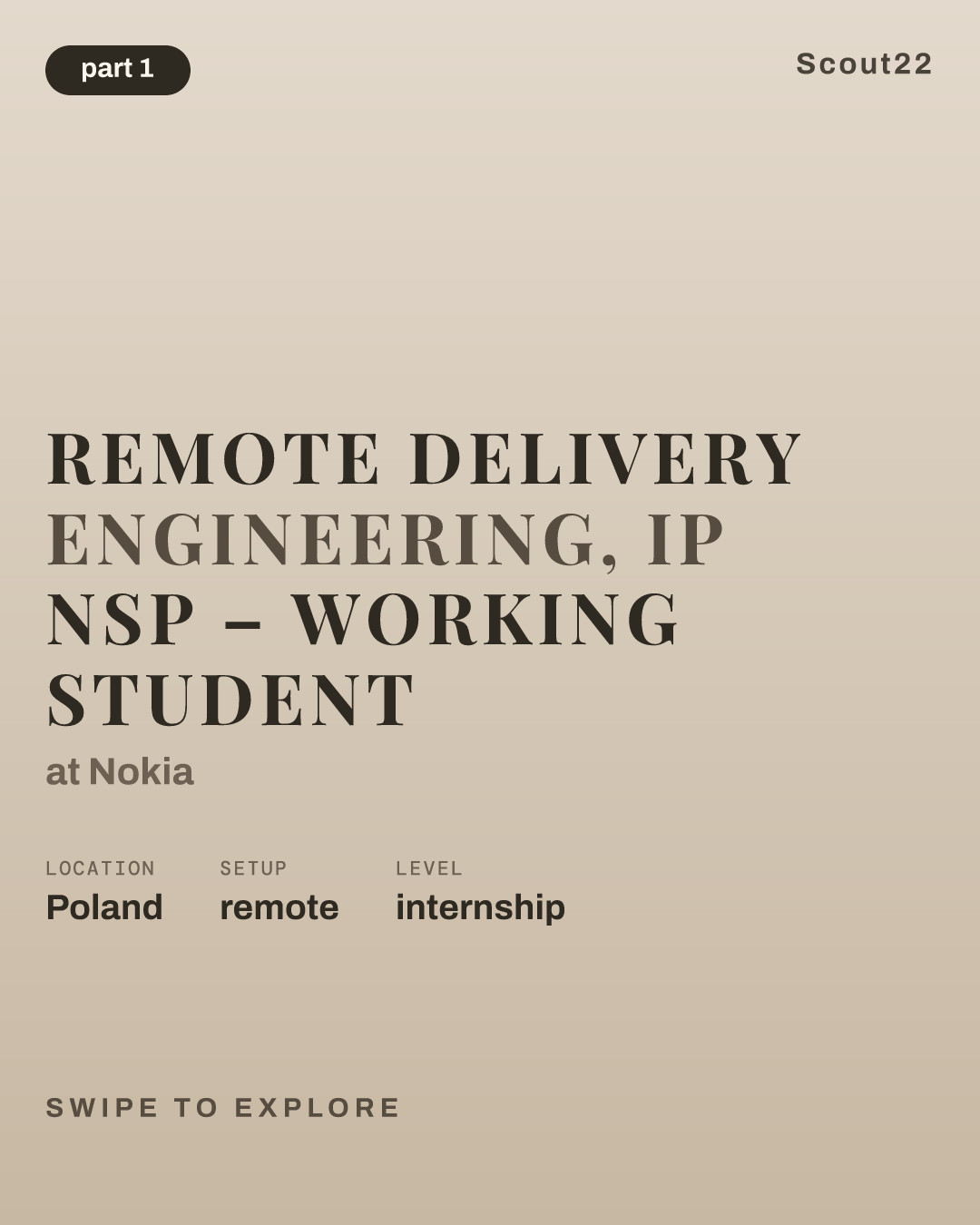 Remote Delivery Engineering, IP NSP – Working Student at Nokia