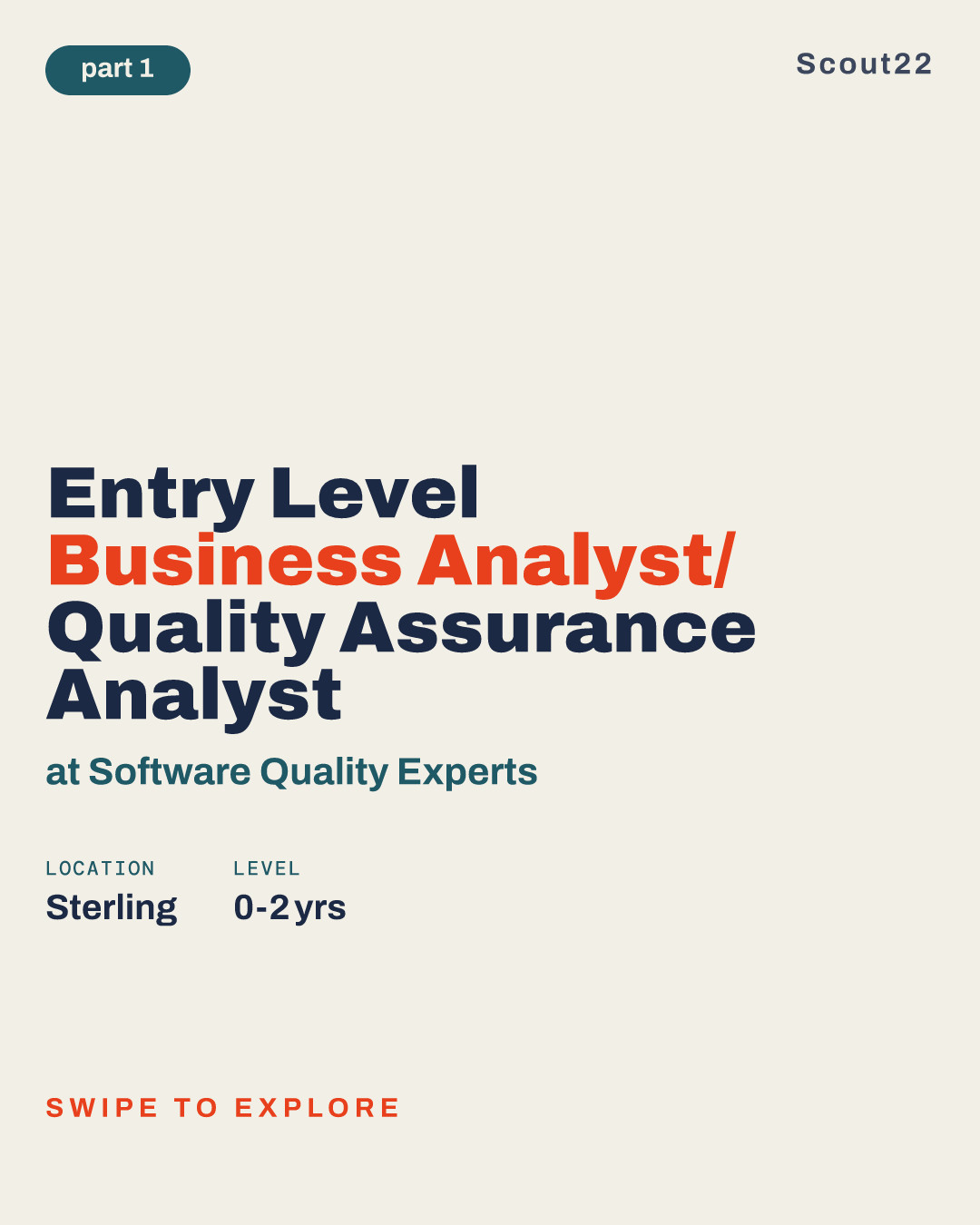 Entry Level Business Analyst/ Quality Assurance Analyst at Software Quality Experts