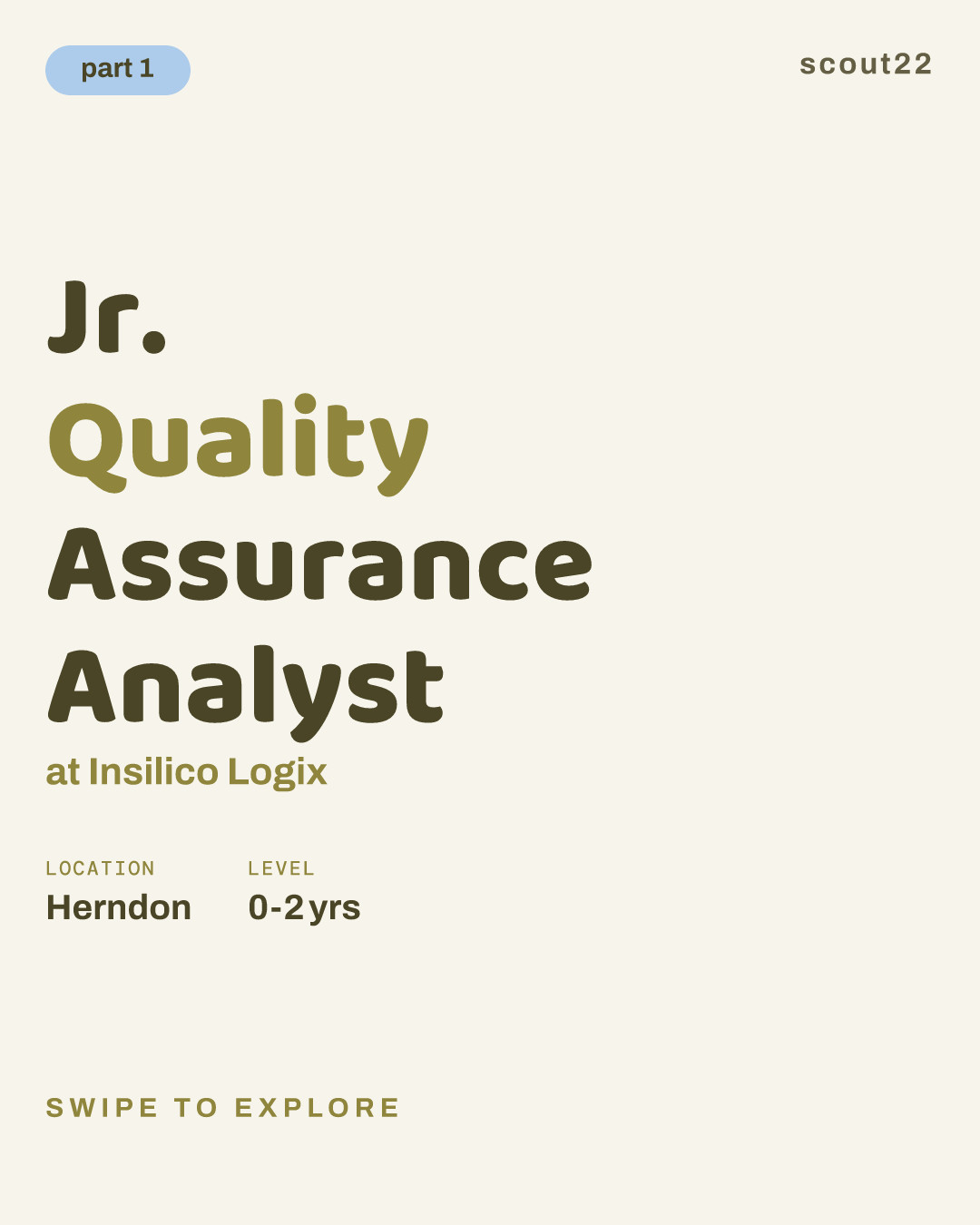 Jr. Quality Assurance Analyst at Insilico Logix