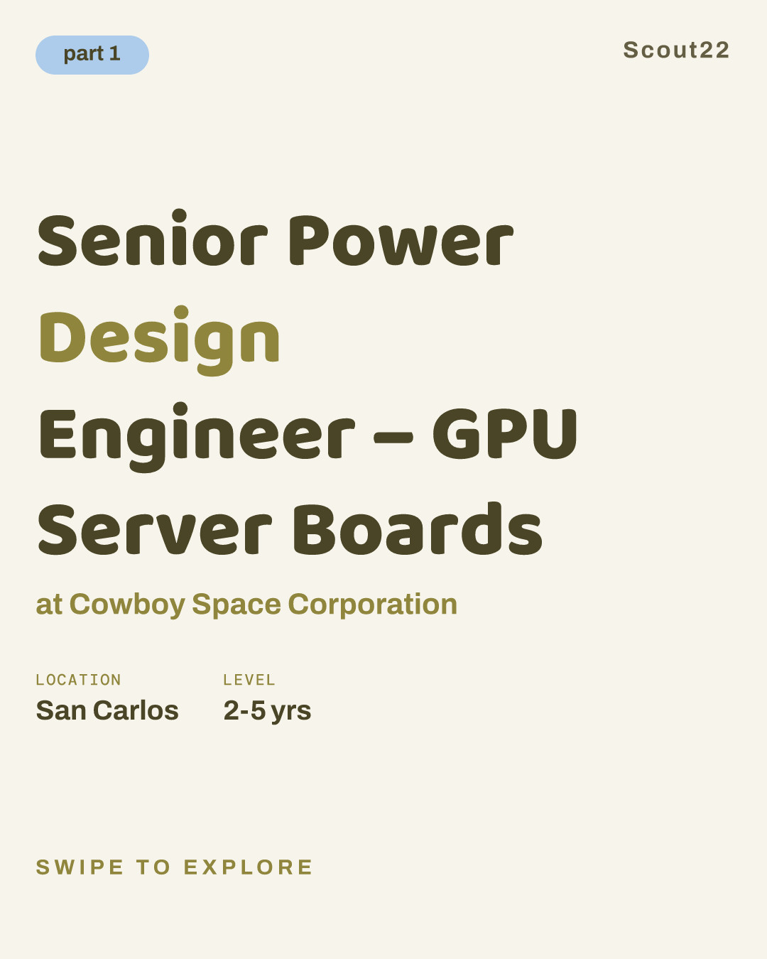 Senior Power Design Engineer – GPU Server Boards at Cowboy Space Corporation