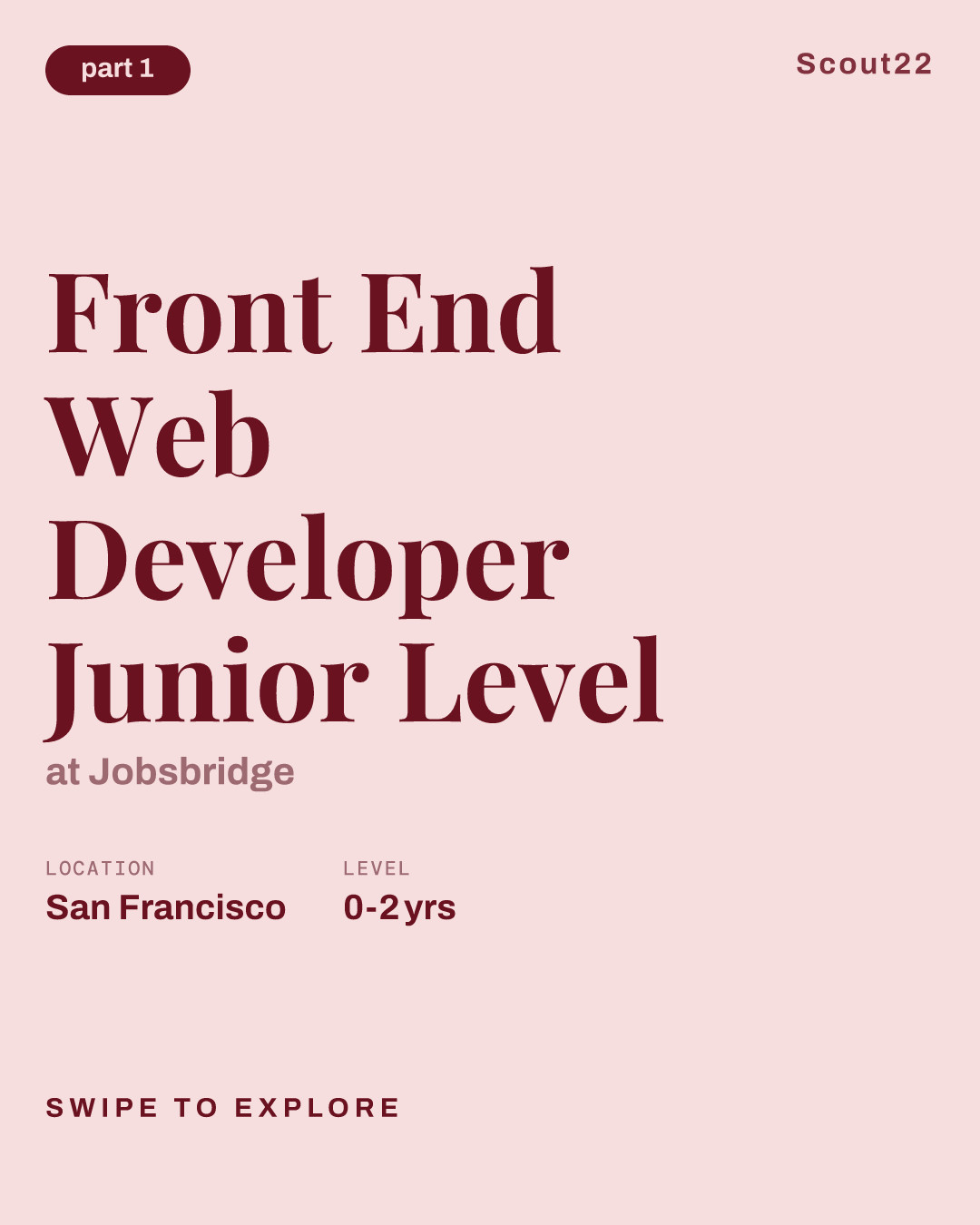 Front End Web Developer Junior Level at Jobsbridge